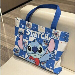 DISNEY “Stitch” Checkerboard Canvas‎ Tote Bag (BRAND-NEW & SUPER CUTE!)